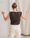 BASERANGE 25 Early Spring Organic Cotton Large Neckline Irregular Vest BAS-TOTUT-RC-SU25-FOVEA